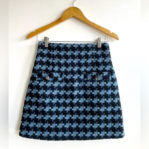 Sandro Mini Houndstooth Skirt